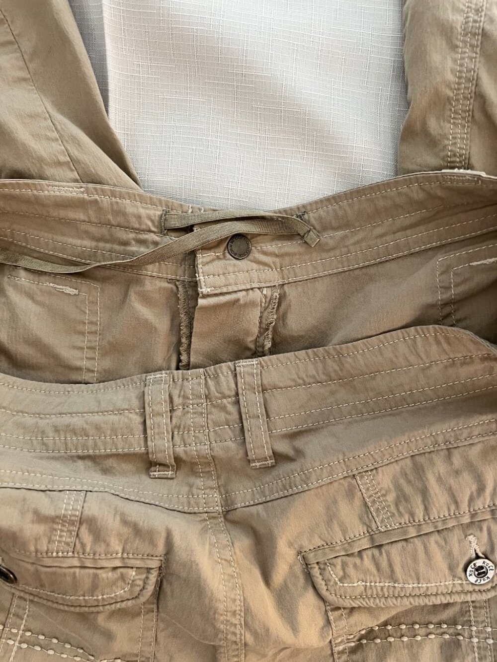 KUHL Kontra Women 12 Roll Up Capri Pants Khaki Tan Cargo Hiking - Picture 9 of 12